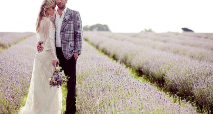 grey and lavender winter wedding