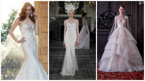 40 fab wedding dresses with bling, gemstones and sparkle