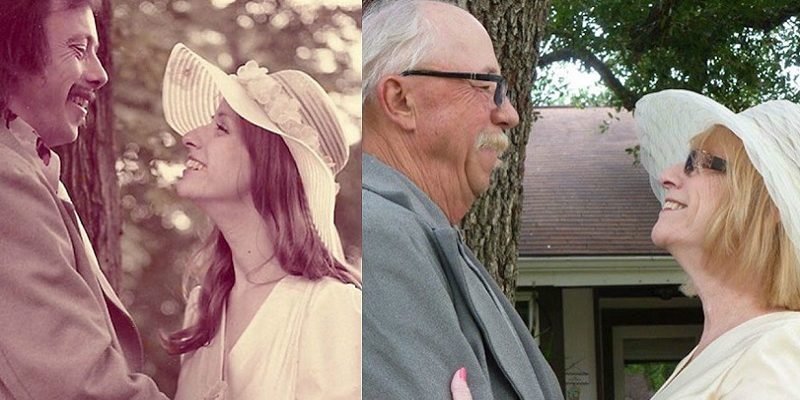 couple recreate photo