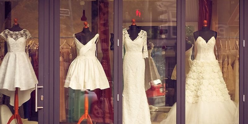 dresses in window