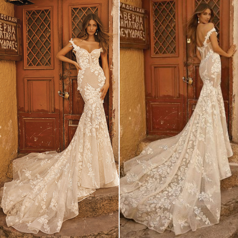 simple fishtail wedding dress