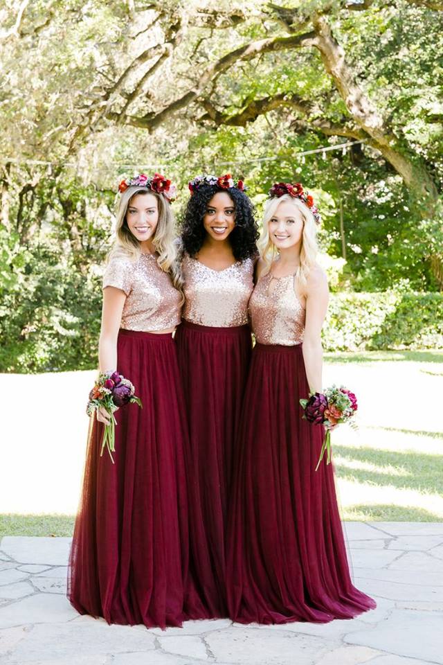 burgundy skirt wedding