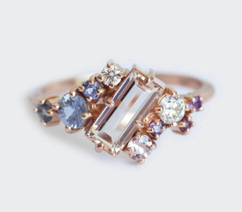 Cluster-Set-Engagement-Ring