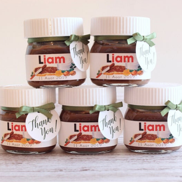 Personalized Mini Nutella Glass Jars Favors Unique & Personalized Party  Favors 