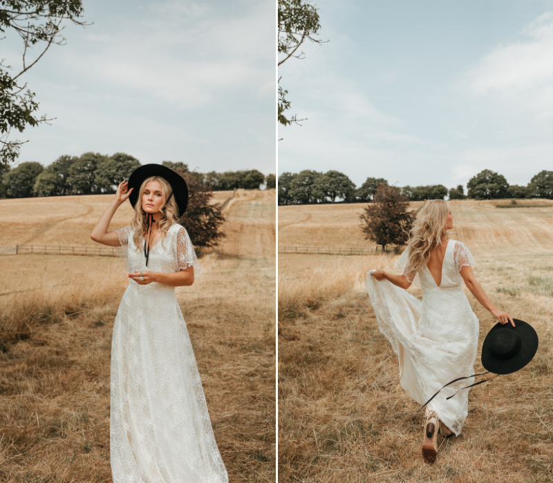 Belly Bunty Boho bridal wedding dress