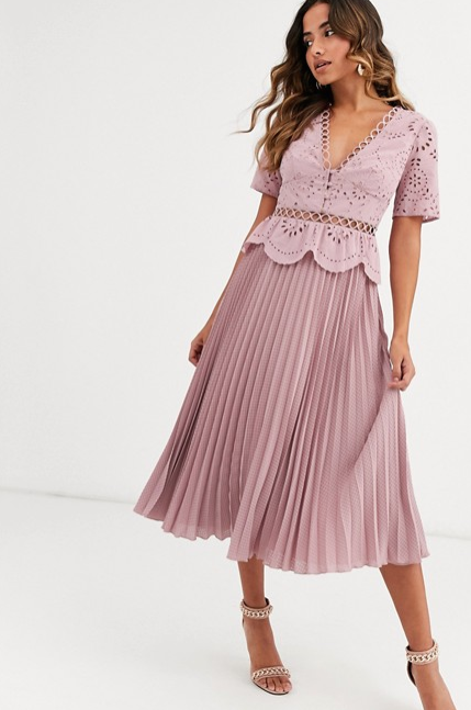 Pleated tea dress