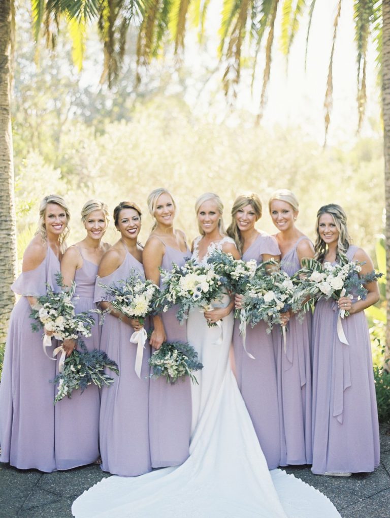 bridesmaids in purple