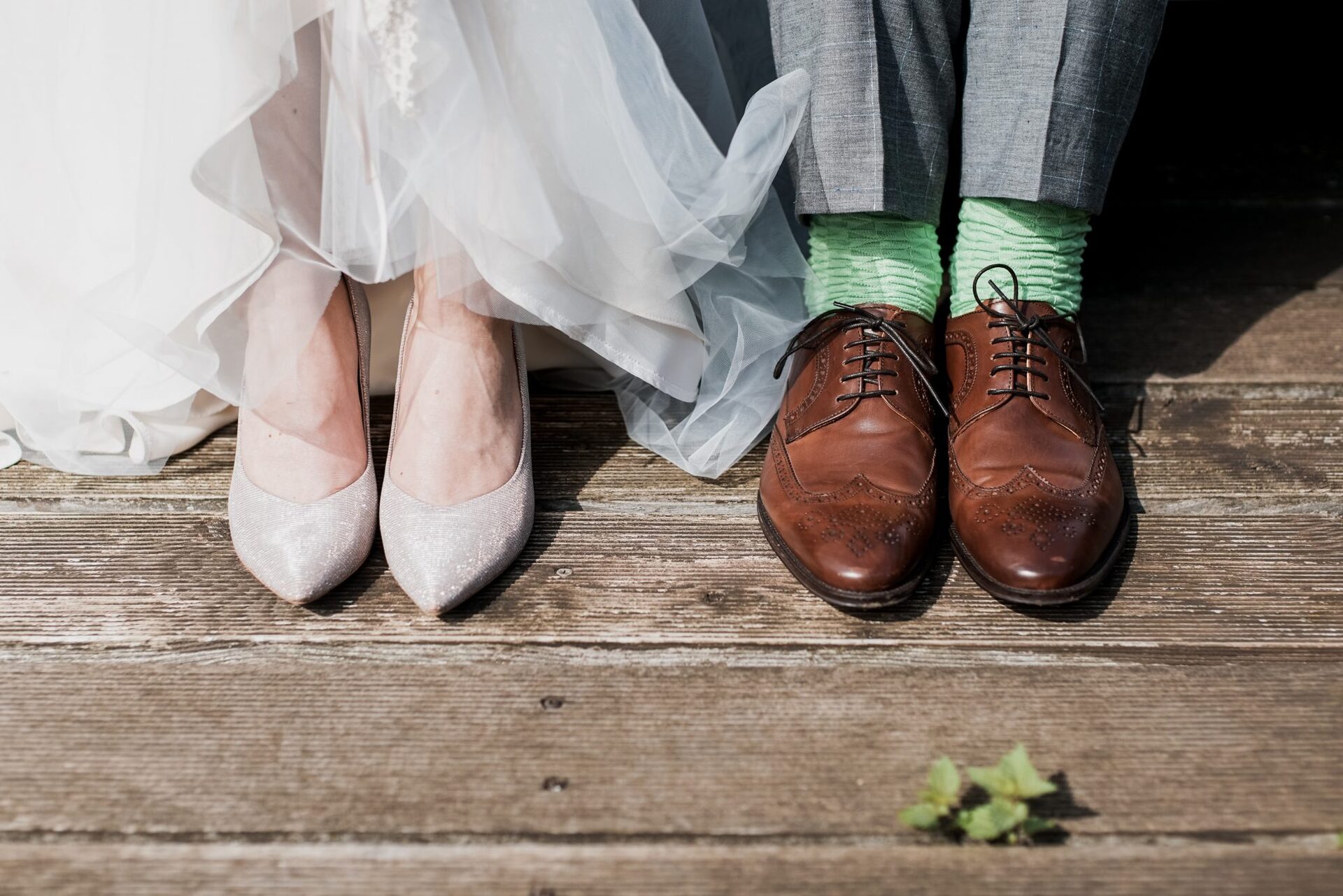 bride and groom shoes