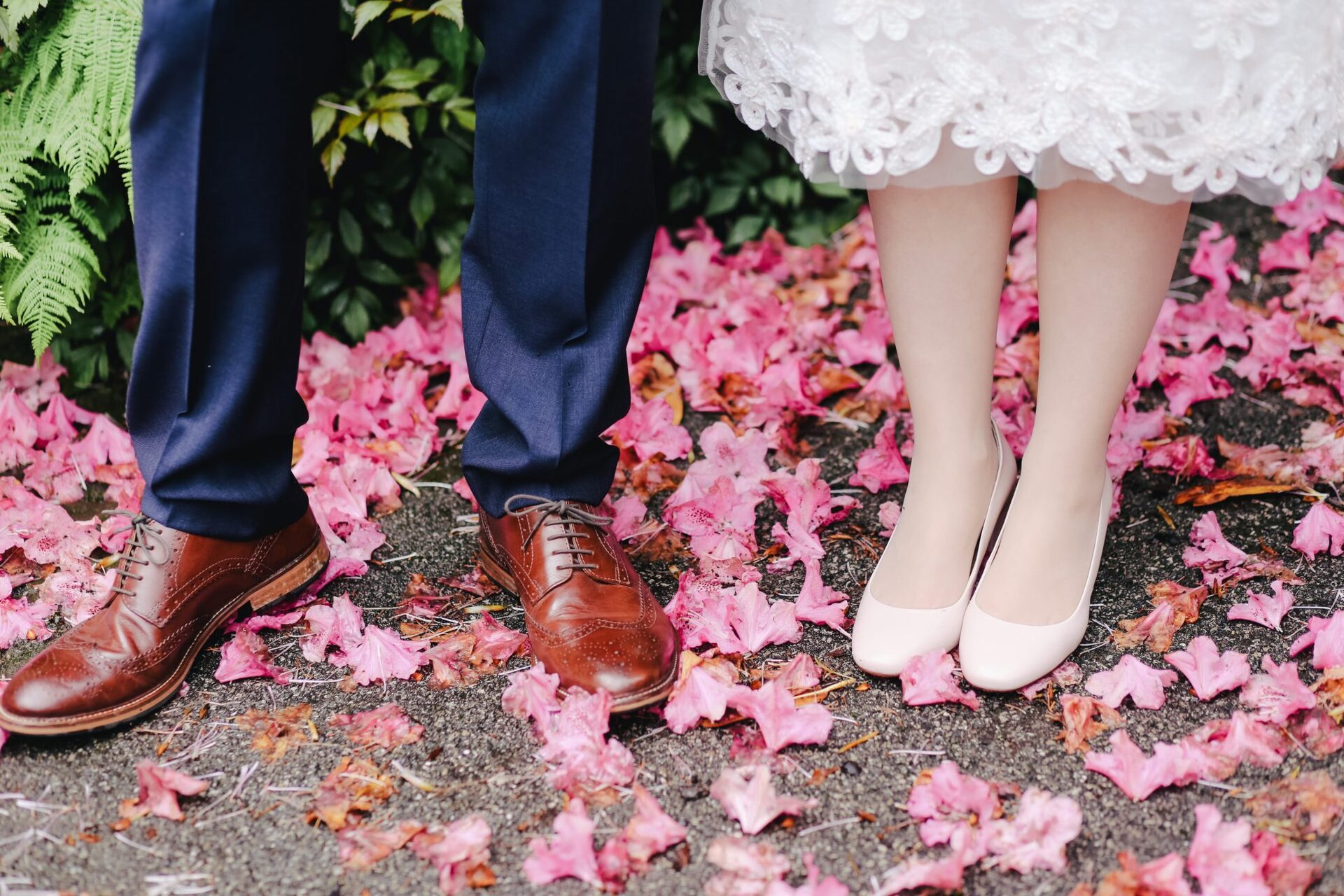 Bride and groom shoes