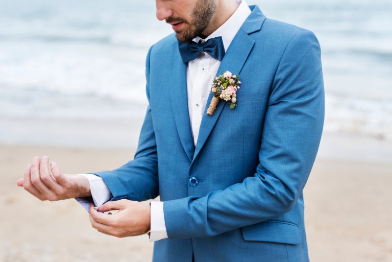 Groom at the beach