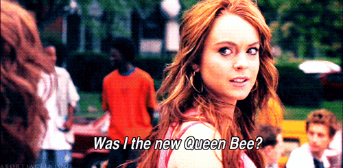 This is a gif of Linday Lohan in Mean Girls.