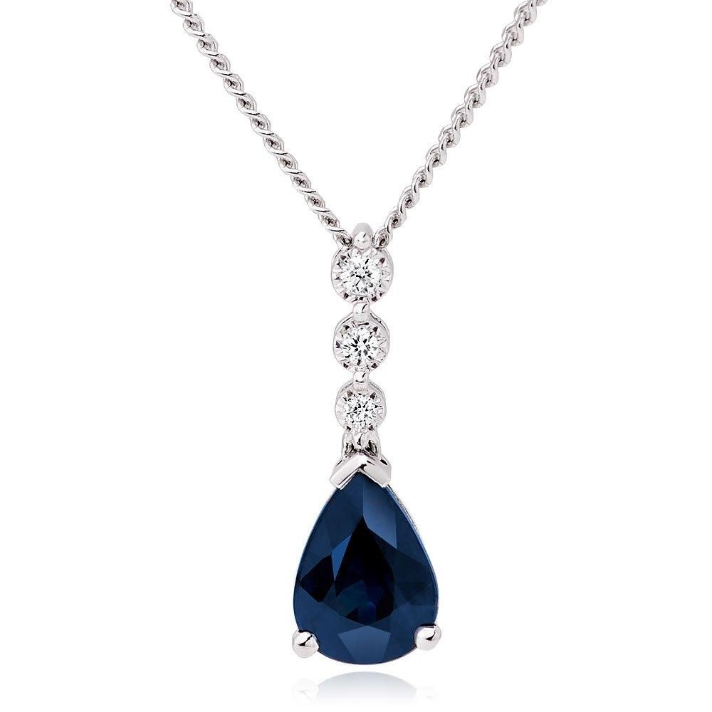 A diamond sapphire necklace from Beaverbrooks.