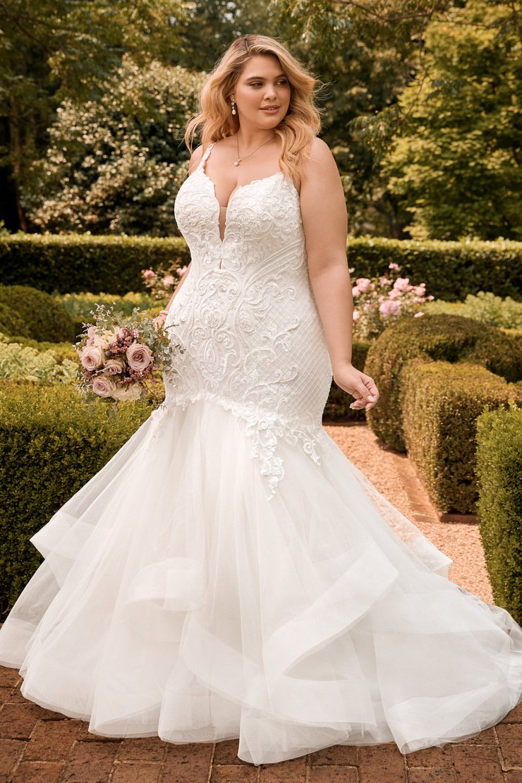 plus size mermaid wedding dress