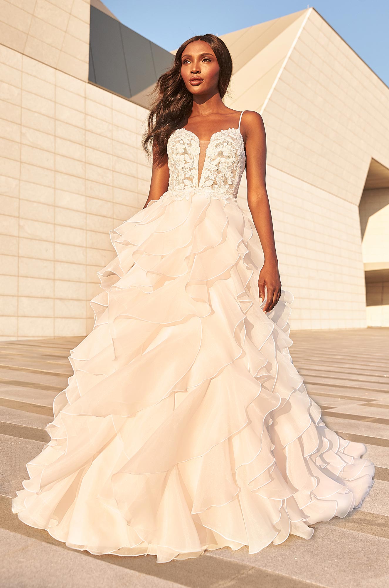 Sheer lace bodice clearance wedding dress