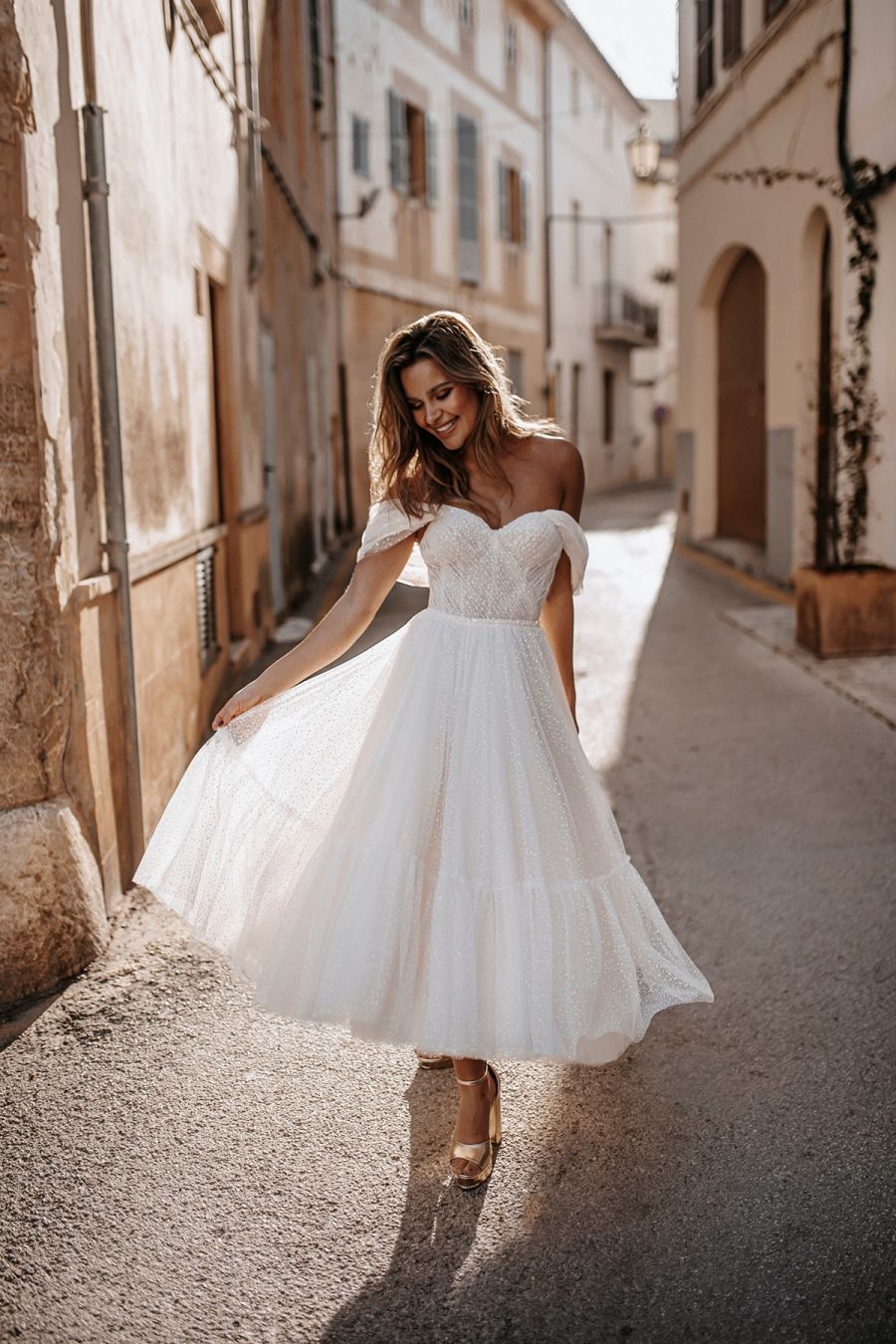 wedding white short dress