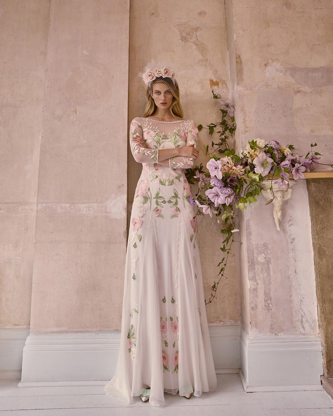 Embroidered on sale wedding dress