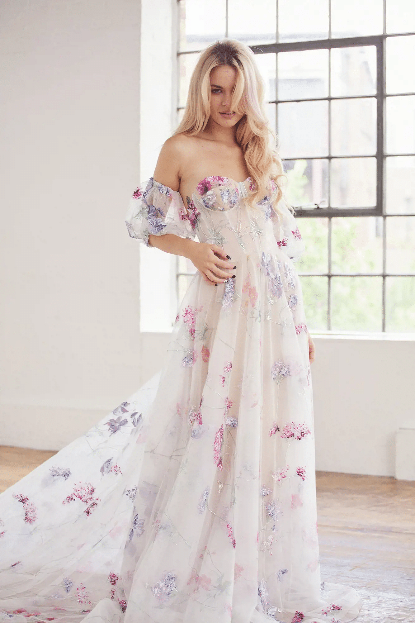 Dress floral on sale embroidery