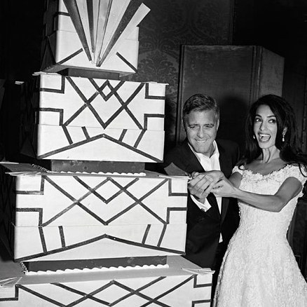 celebrity wedding cakes - George Clooney & Amal Alamuddin