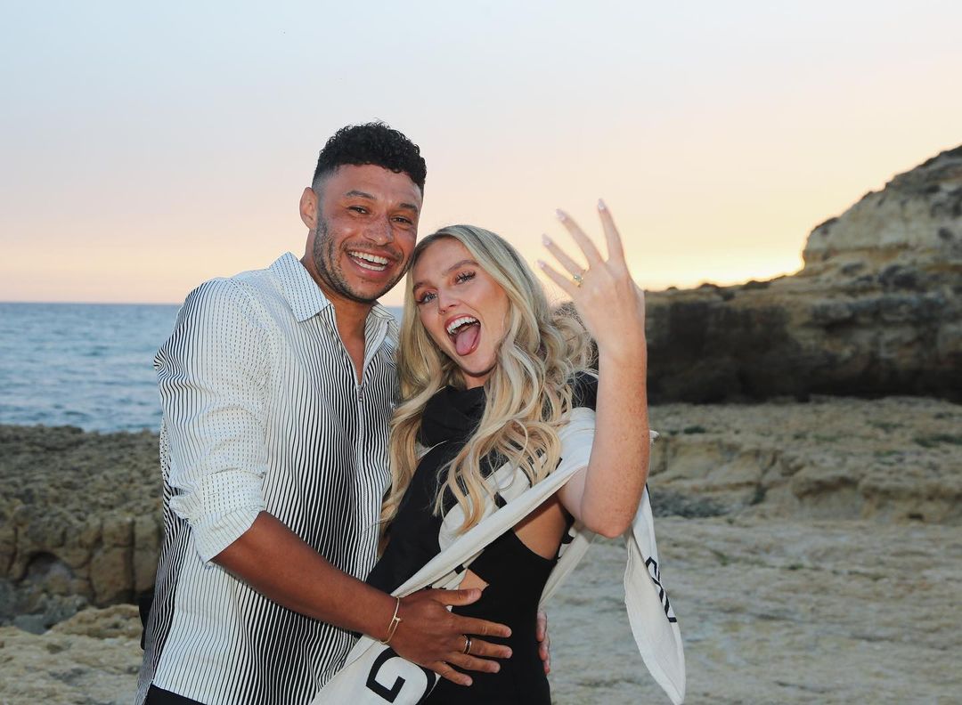Perrie Edwards and Alex Oxlade-Chamberlain engaged on the beach