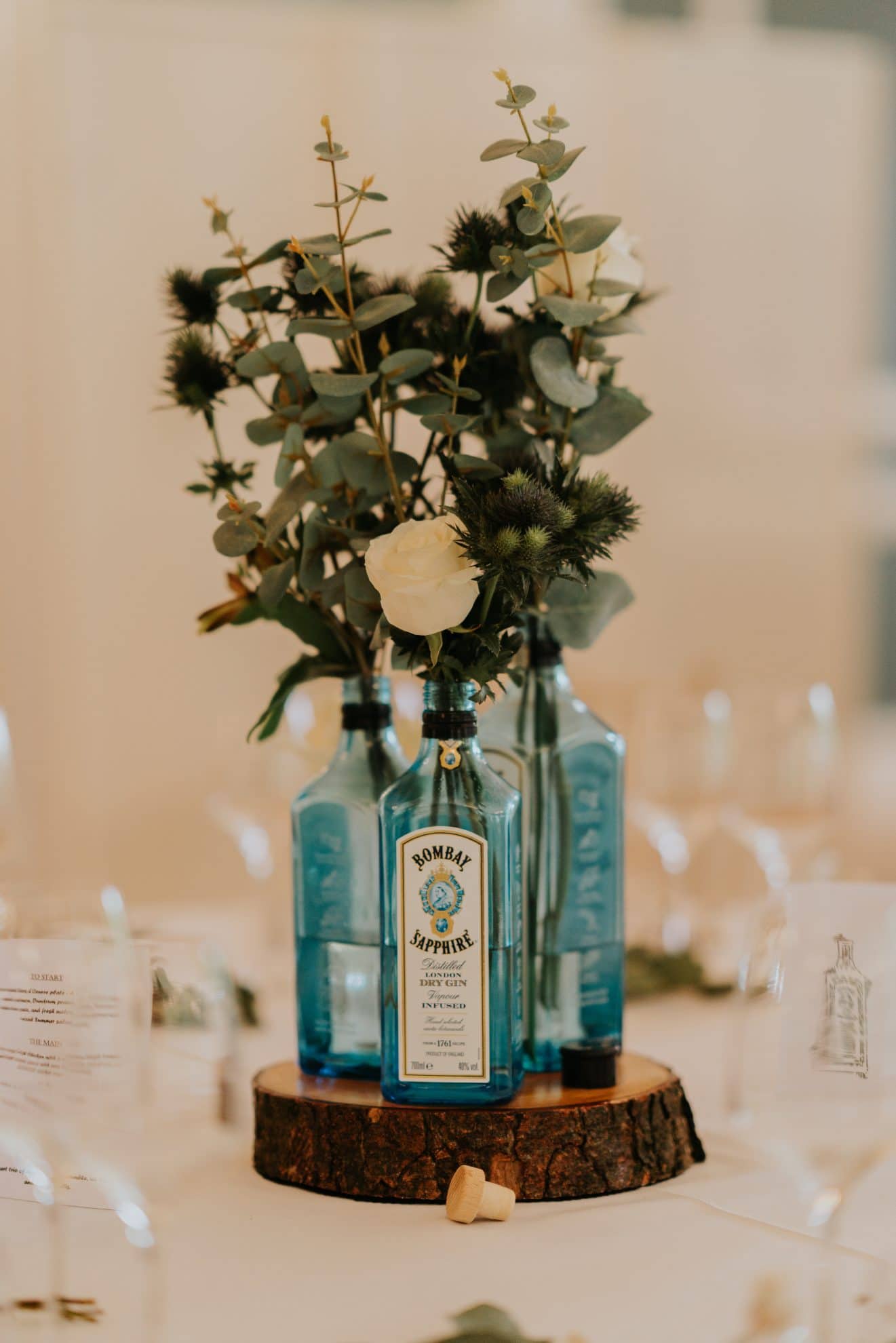 wedding at magheramorne estate - table décor 