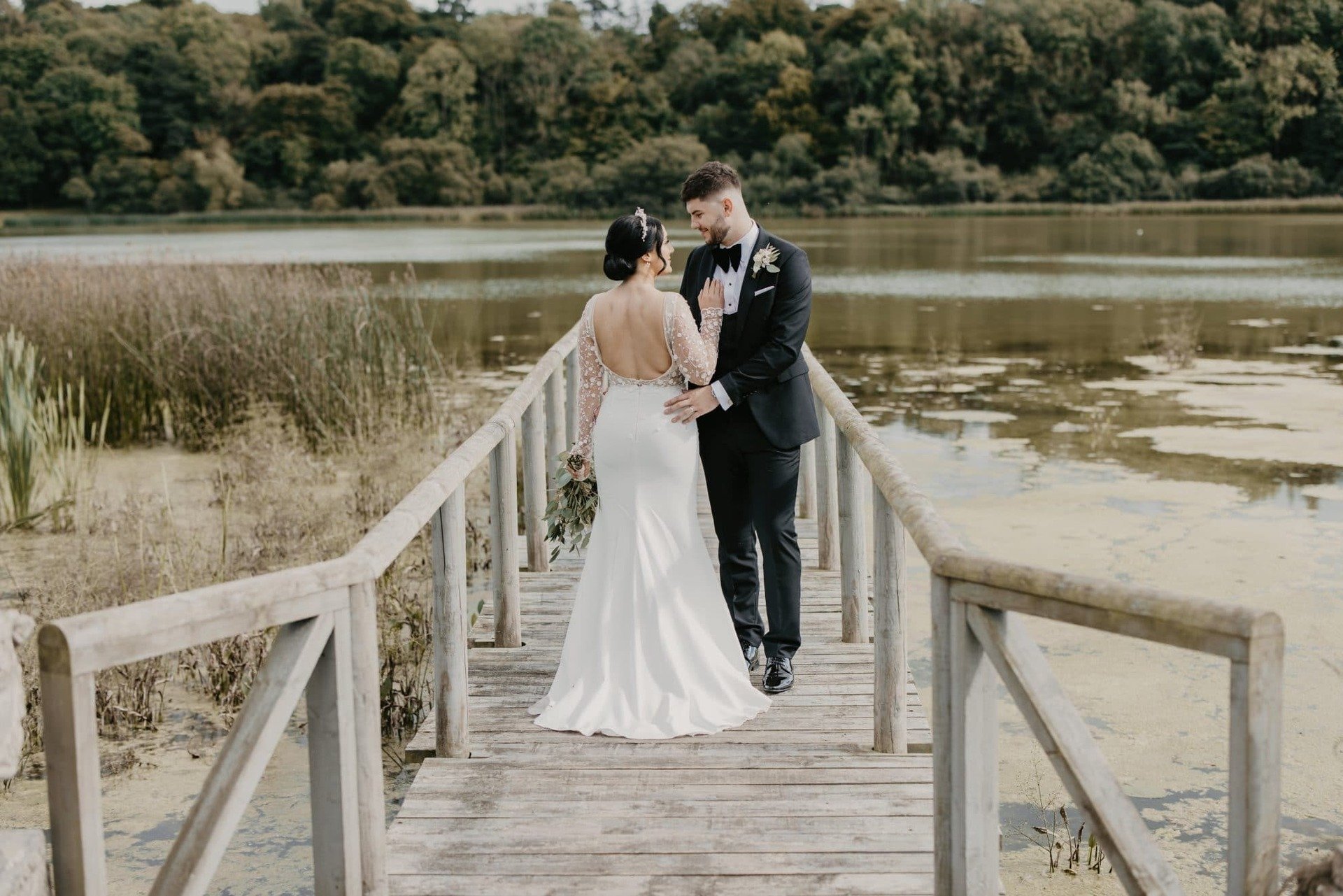 lake wedding at Castle Leslie Estate