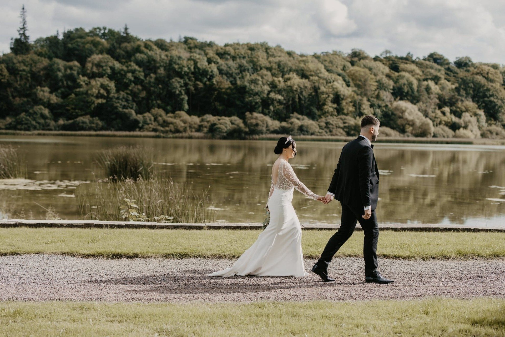 outside their Wedding at Castle Leslie Estate