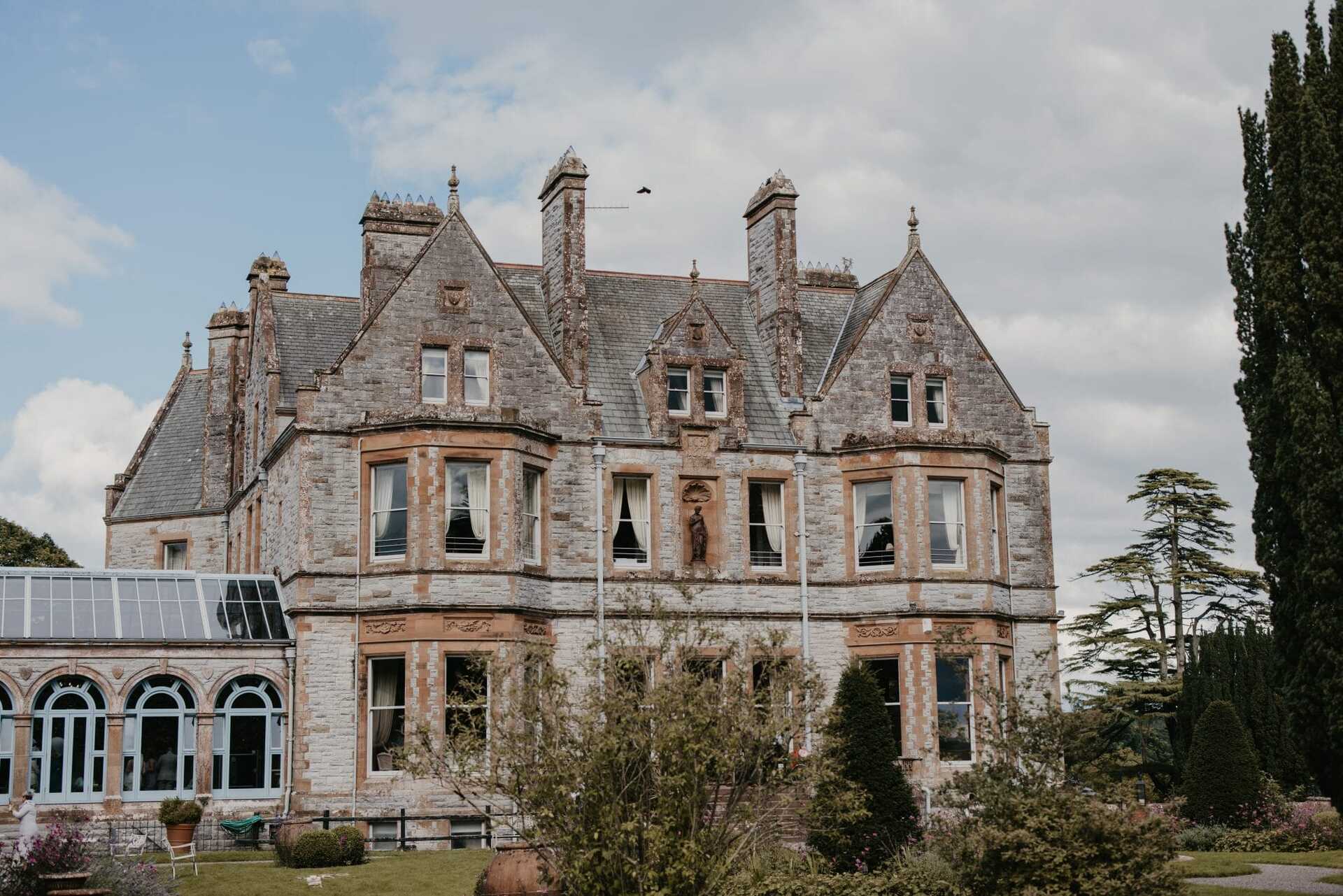 exterior of a Wedding at Castle Leslie Estate