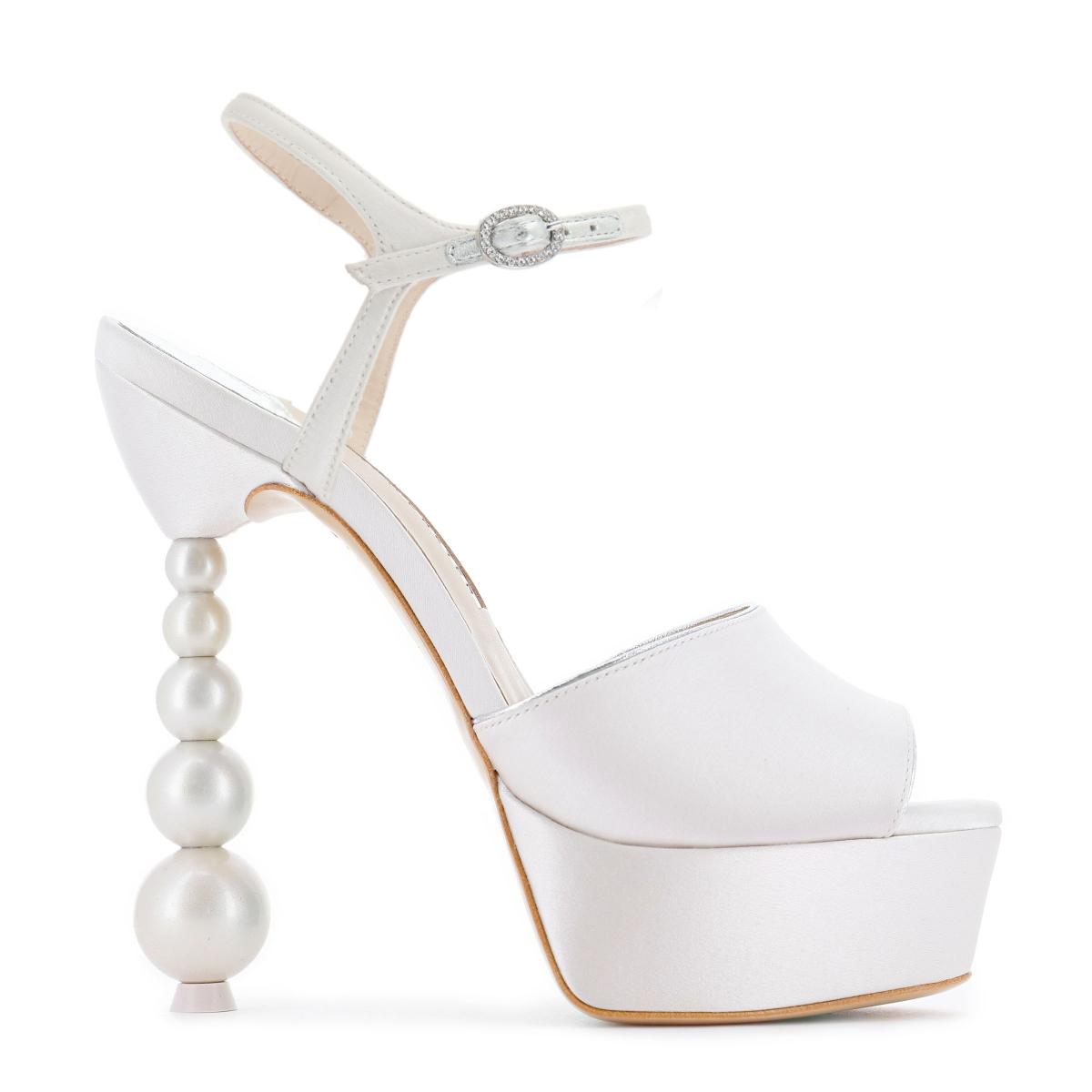 pearl heel wedding shoes