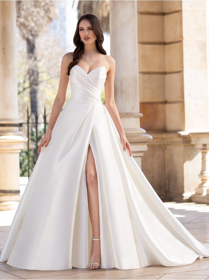Simple Cap Sleeves Chiffon Floor Length Wedding Dress Bridal Gown -  TheCelebrityDresses