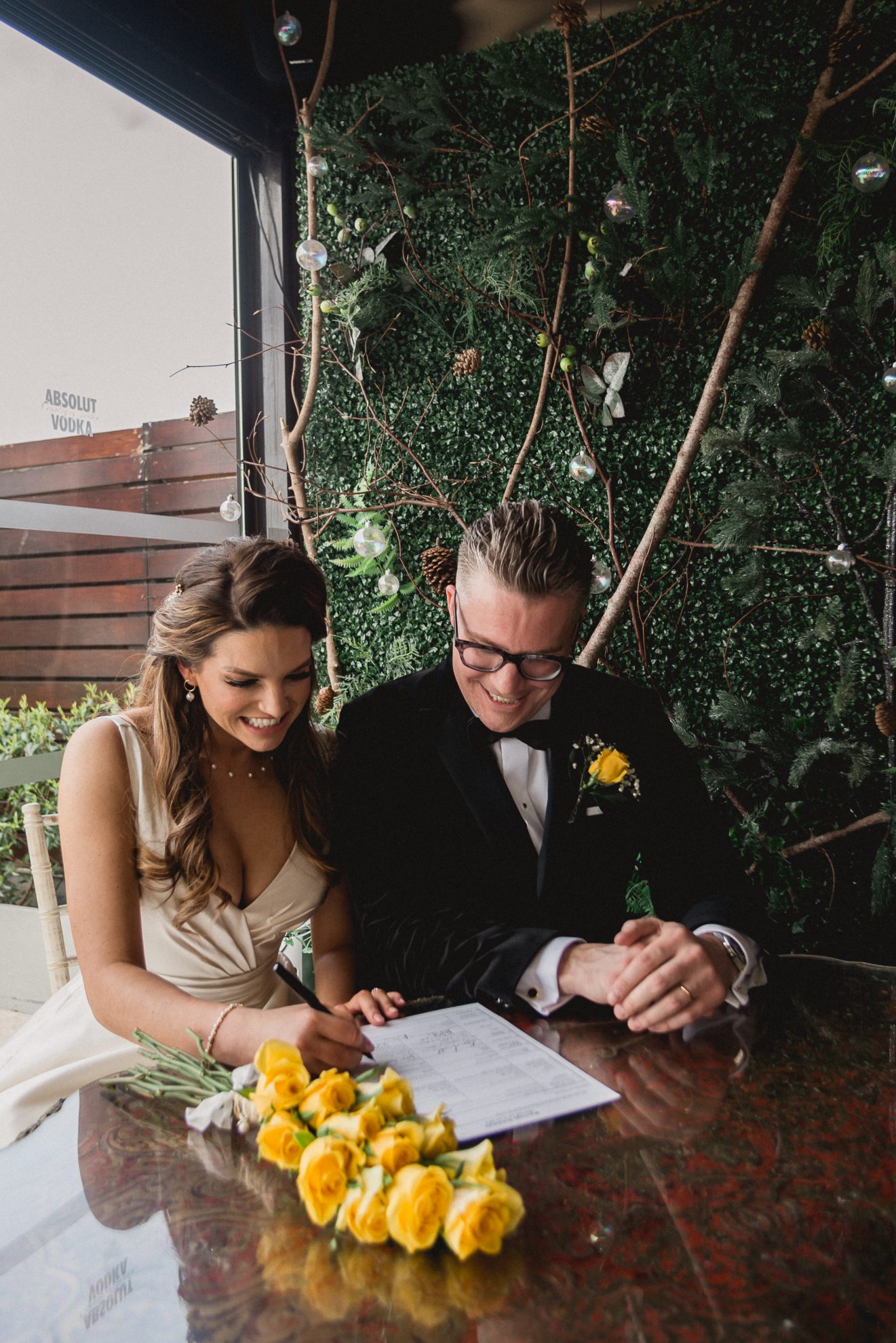 Jordan and Ben signing the register