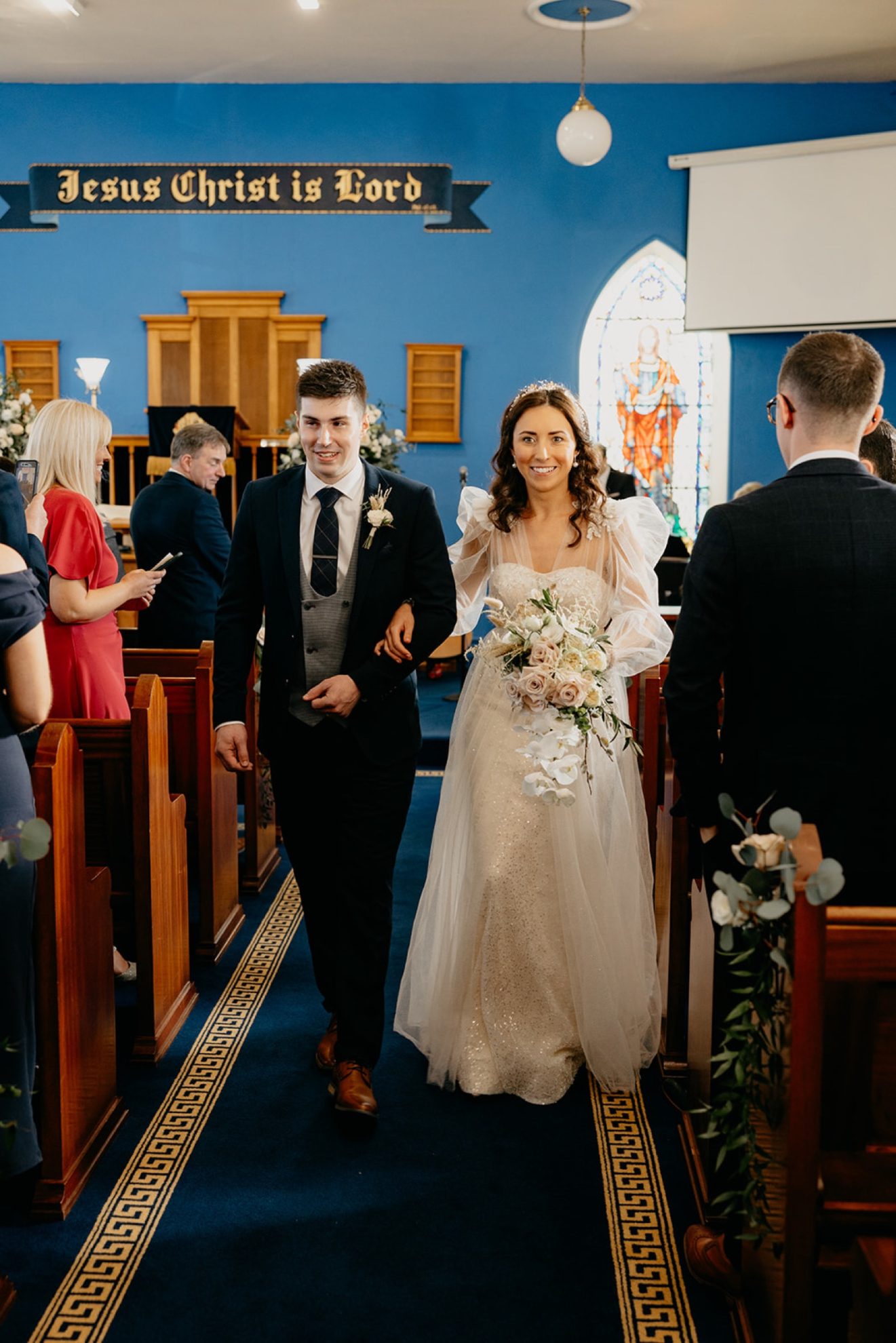 A Memorable Day: Walking down the aisle as a newly married couple