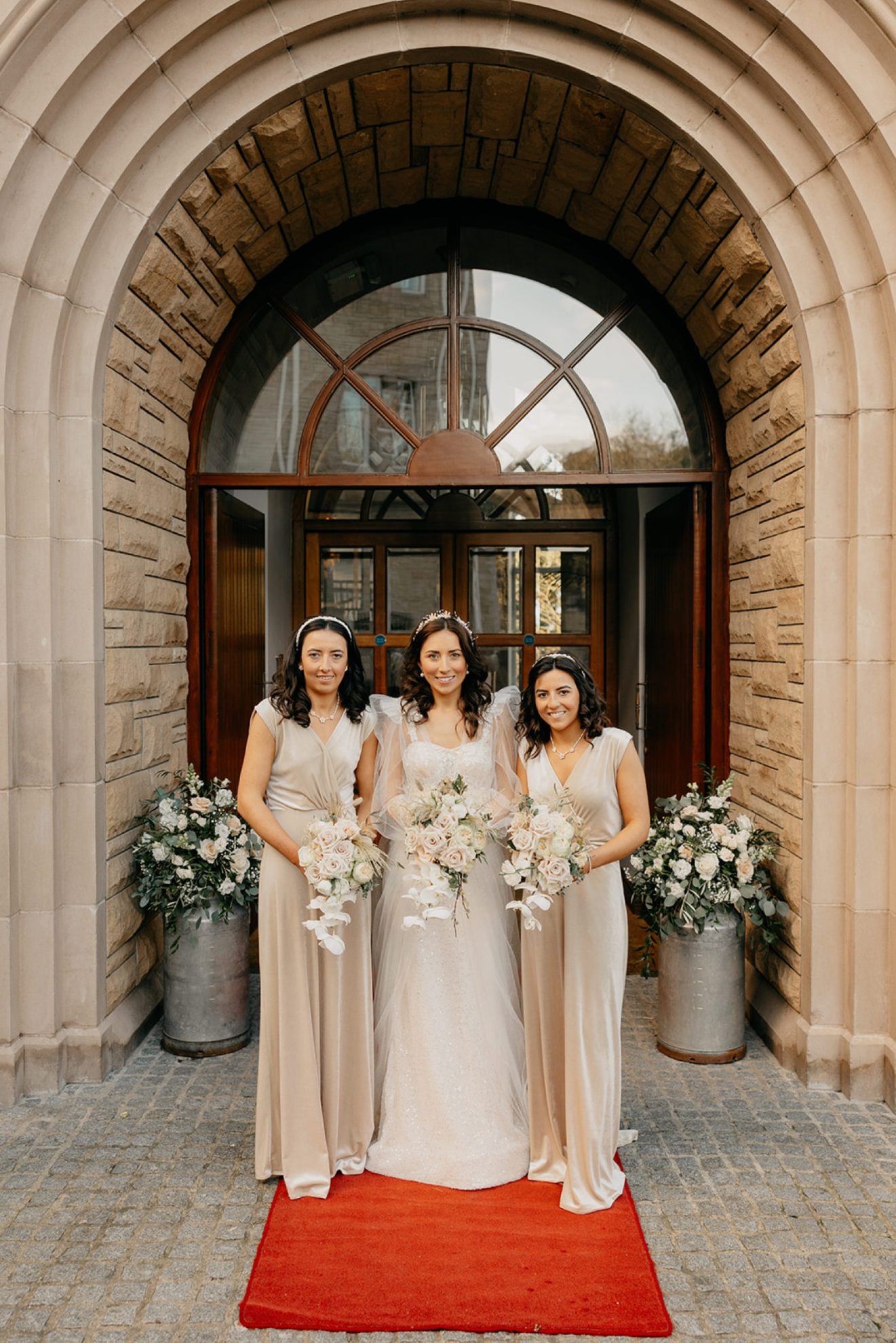 Bride Joanne with her bridesmaids