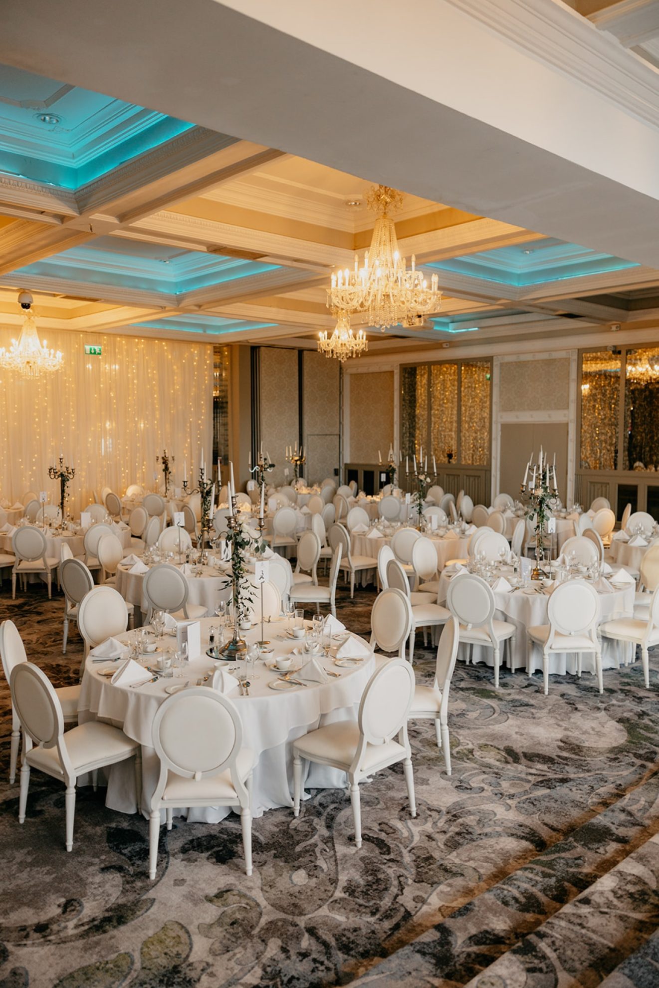 The Stuart Suite decorated for a wedding at The Culloden Estate & Space