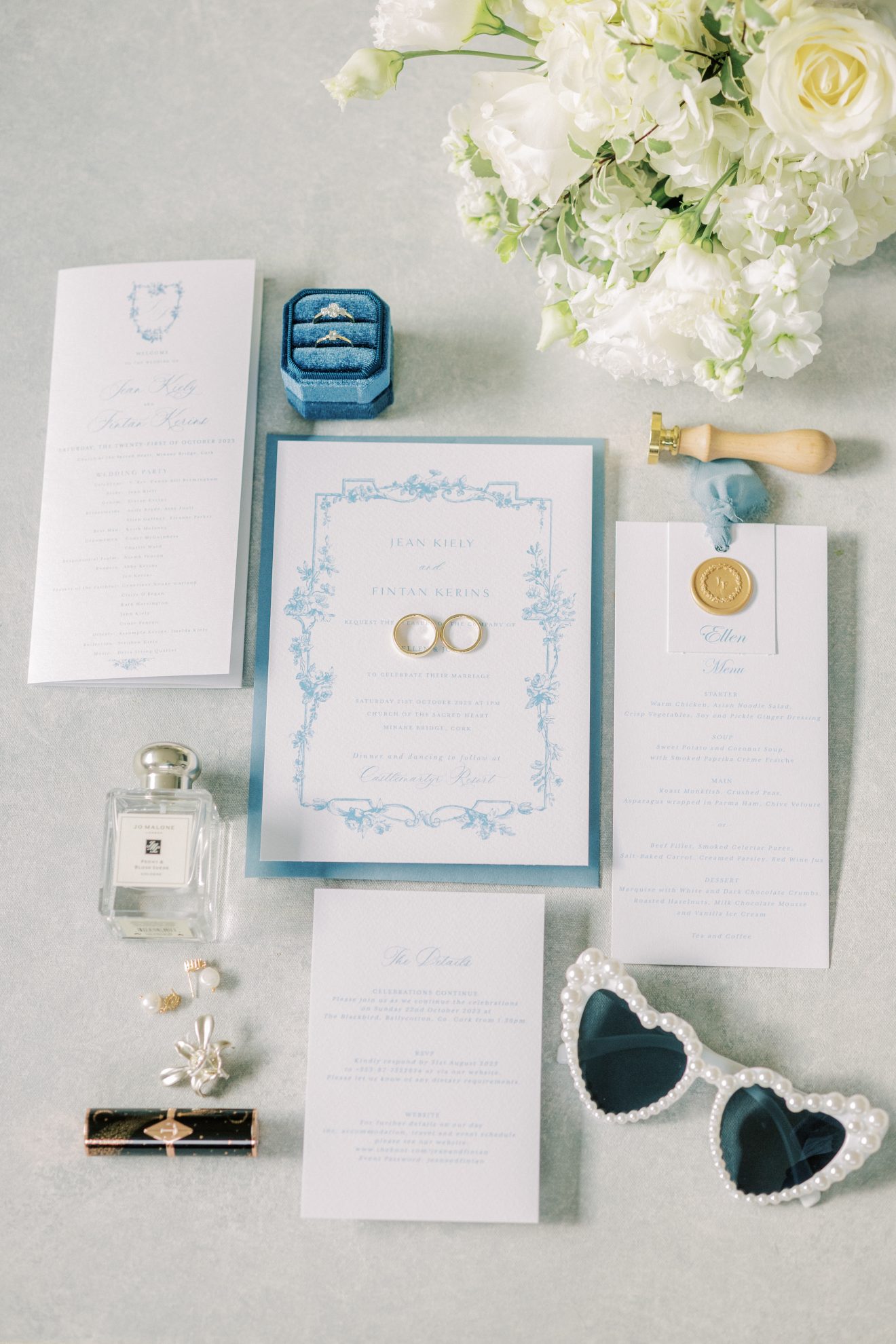 wedding accessories at Jean and Fintan's wedding