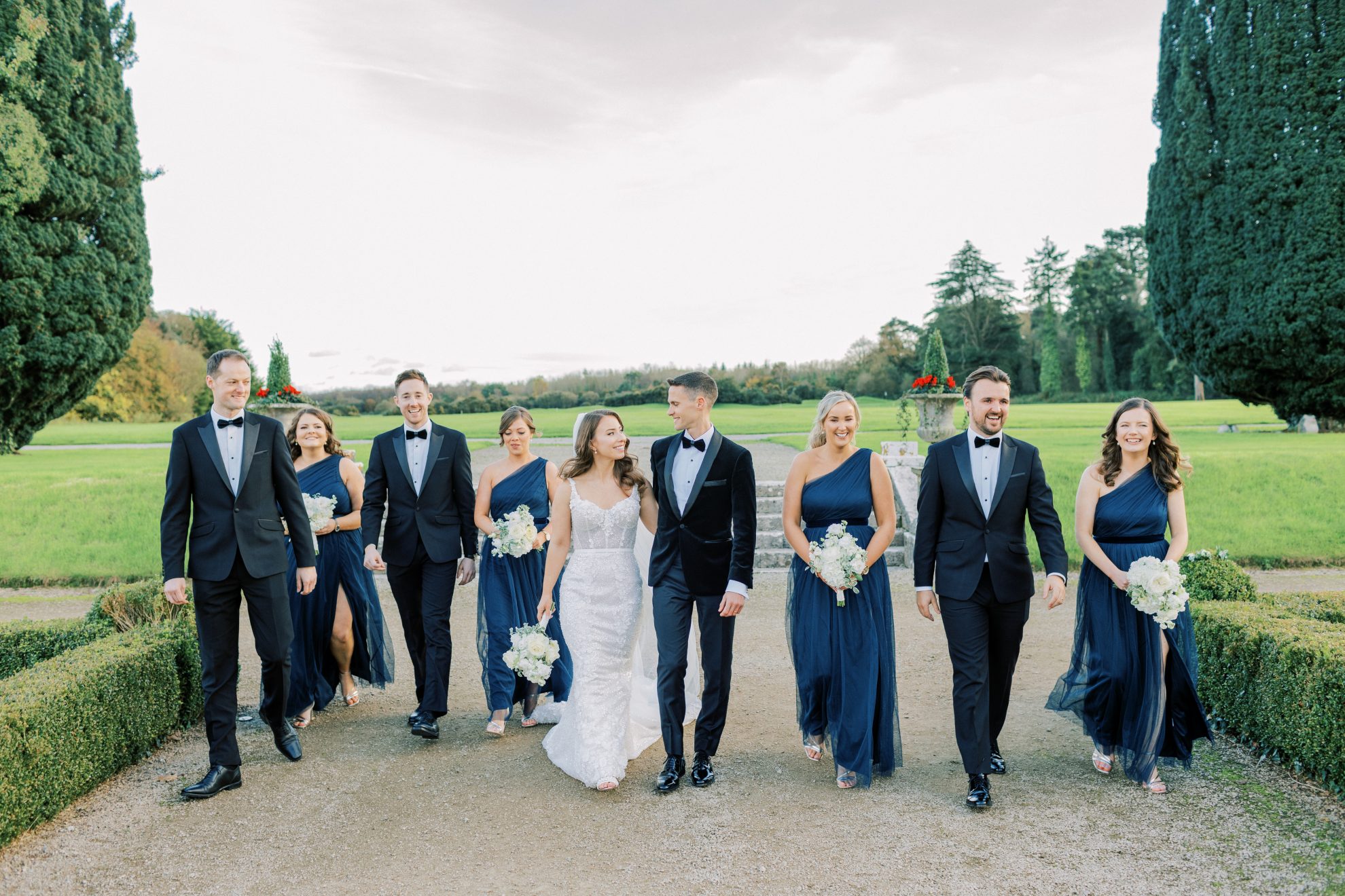 Jean and Fintan with bridal party 