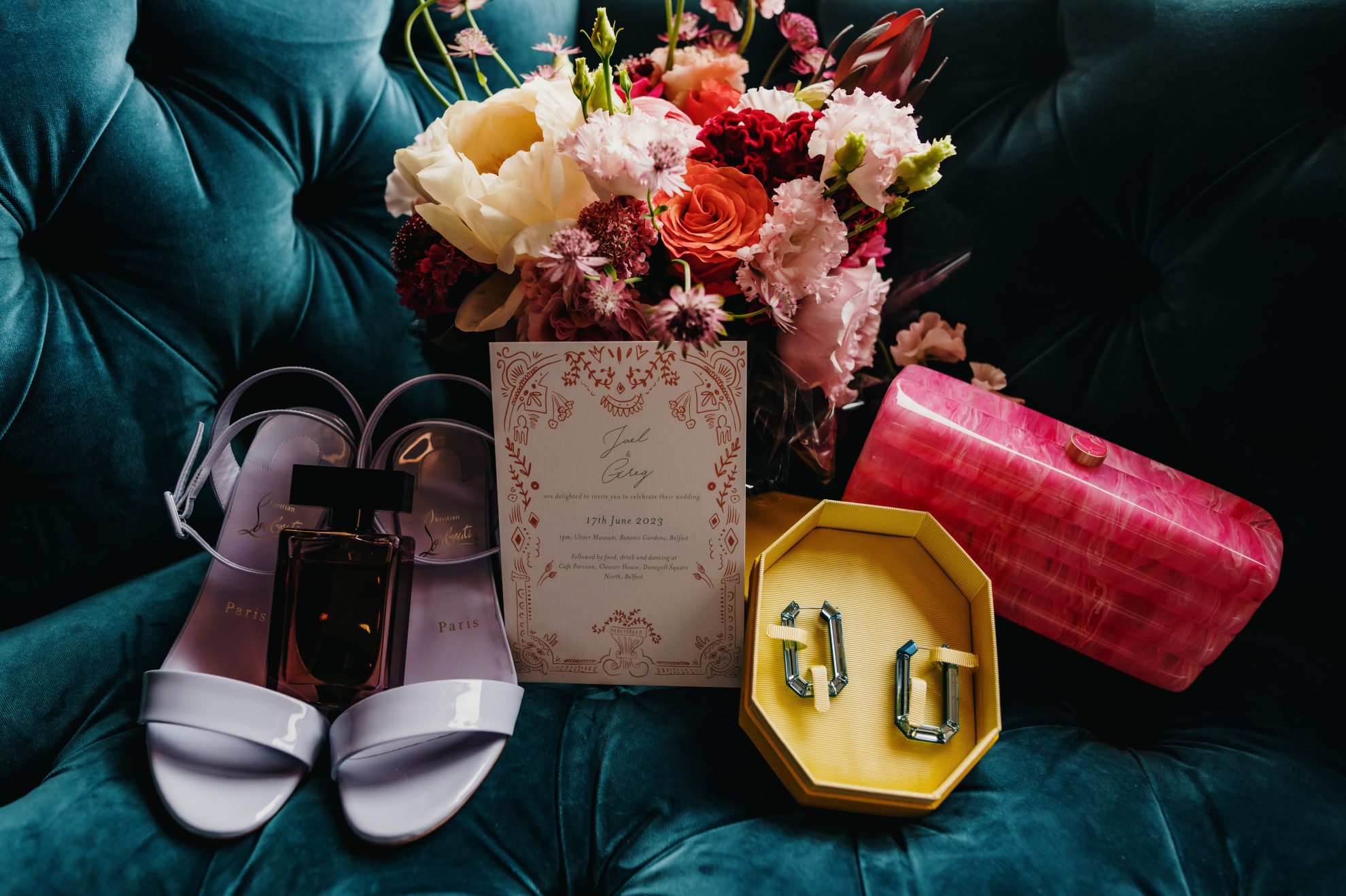 Jael wedding accessories on her wedding day