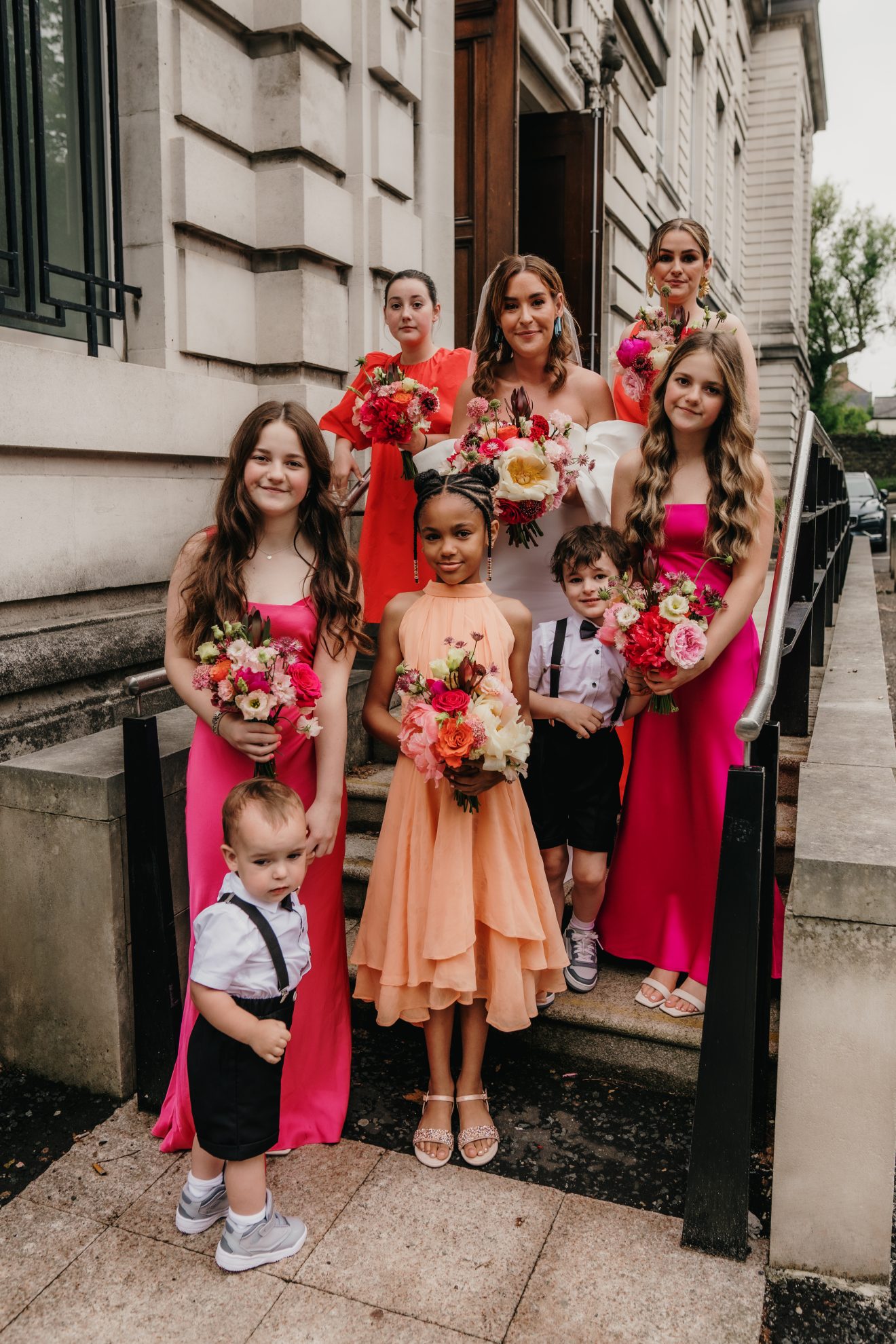 Jael with her bridesmaids on her wedding day