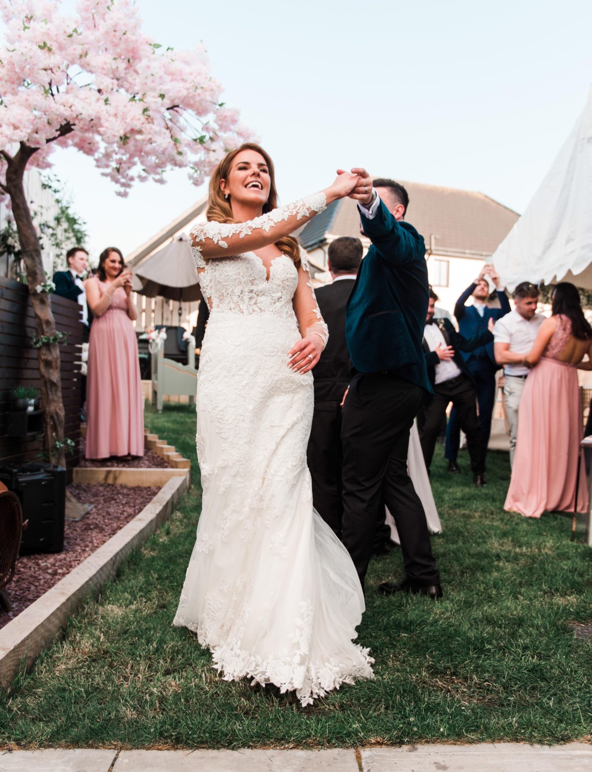 Seidy & Matthew's wedding reception at home in their garden