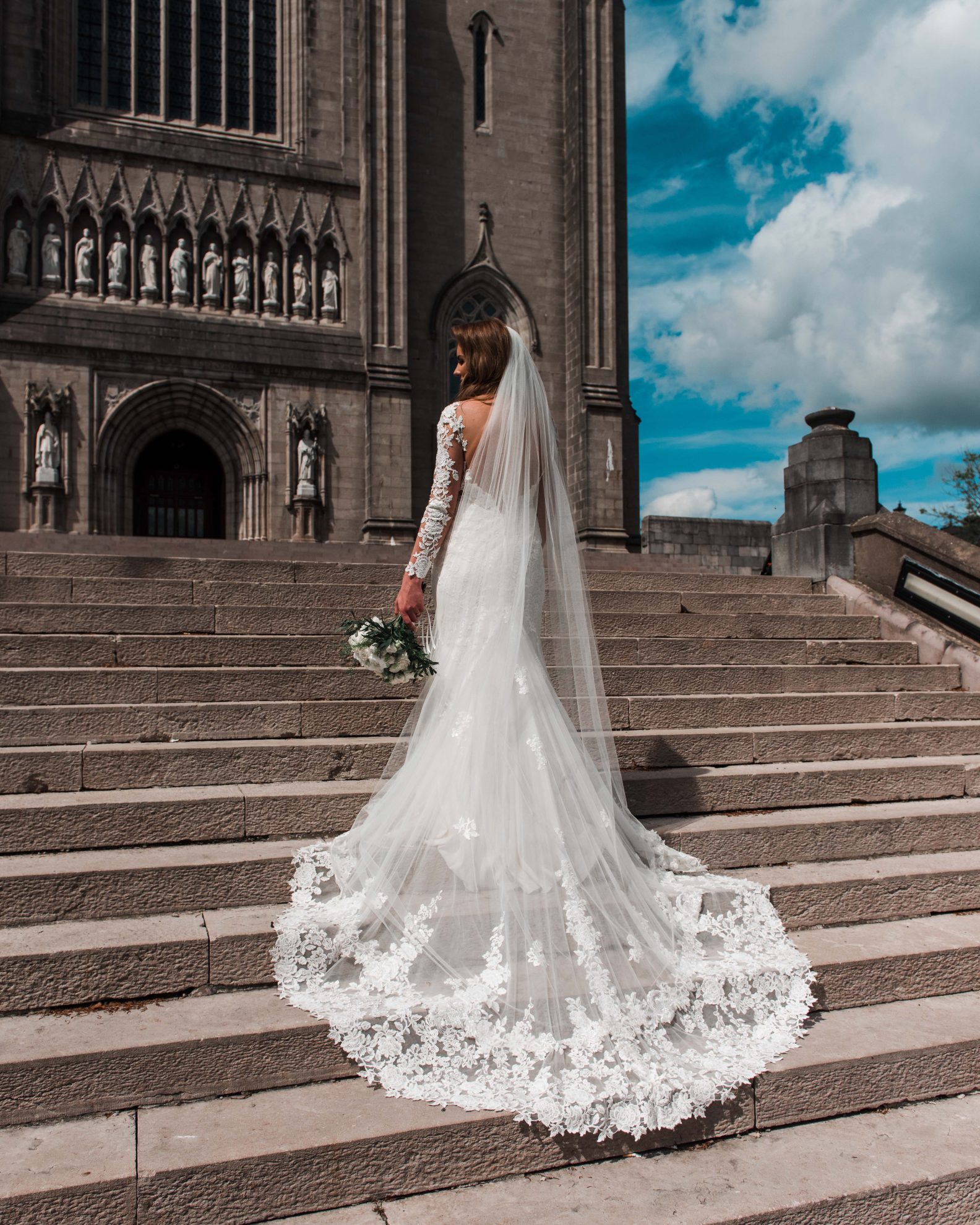 the back of Seidy's wedding dress