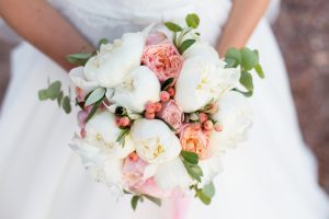 Wedding Bouquet with White Peonies