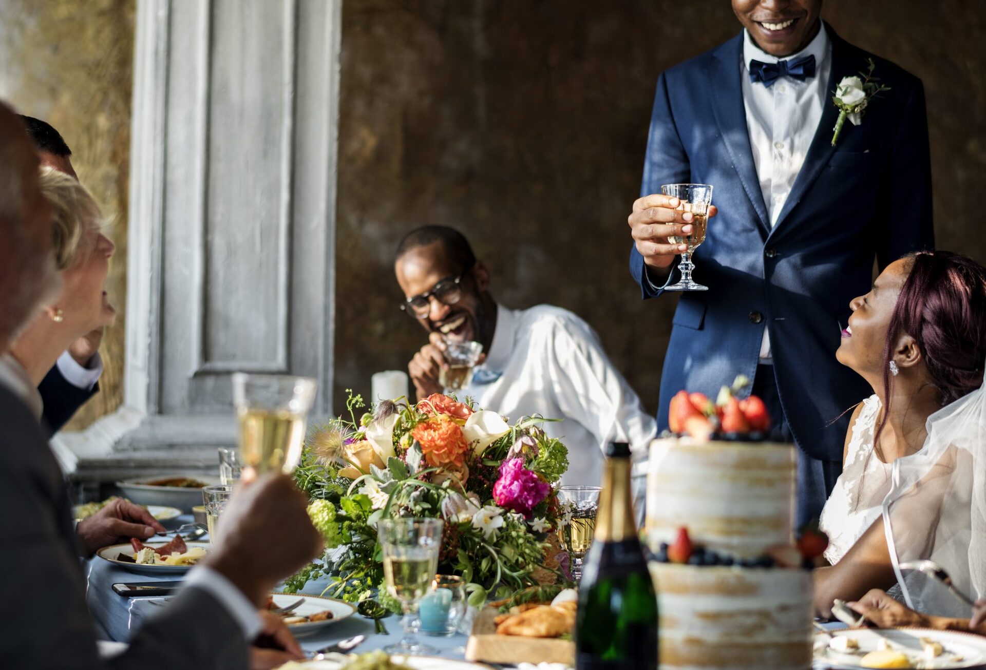 Groom giving wedding speech