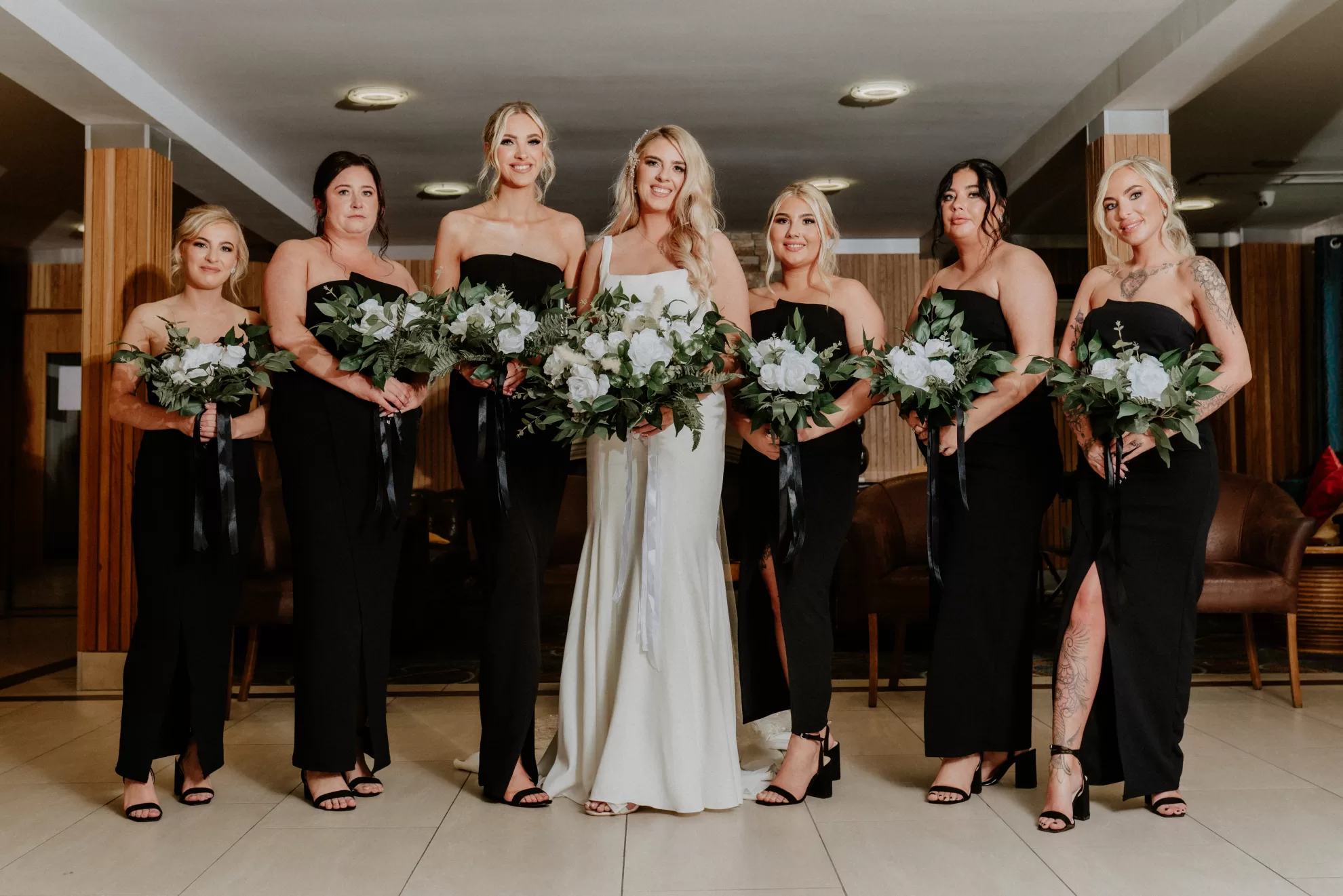 Nicola with her bridesmaids in La Mon Hotel, Belfast