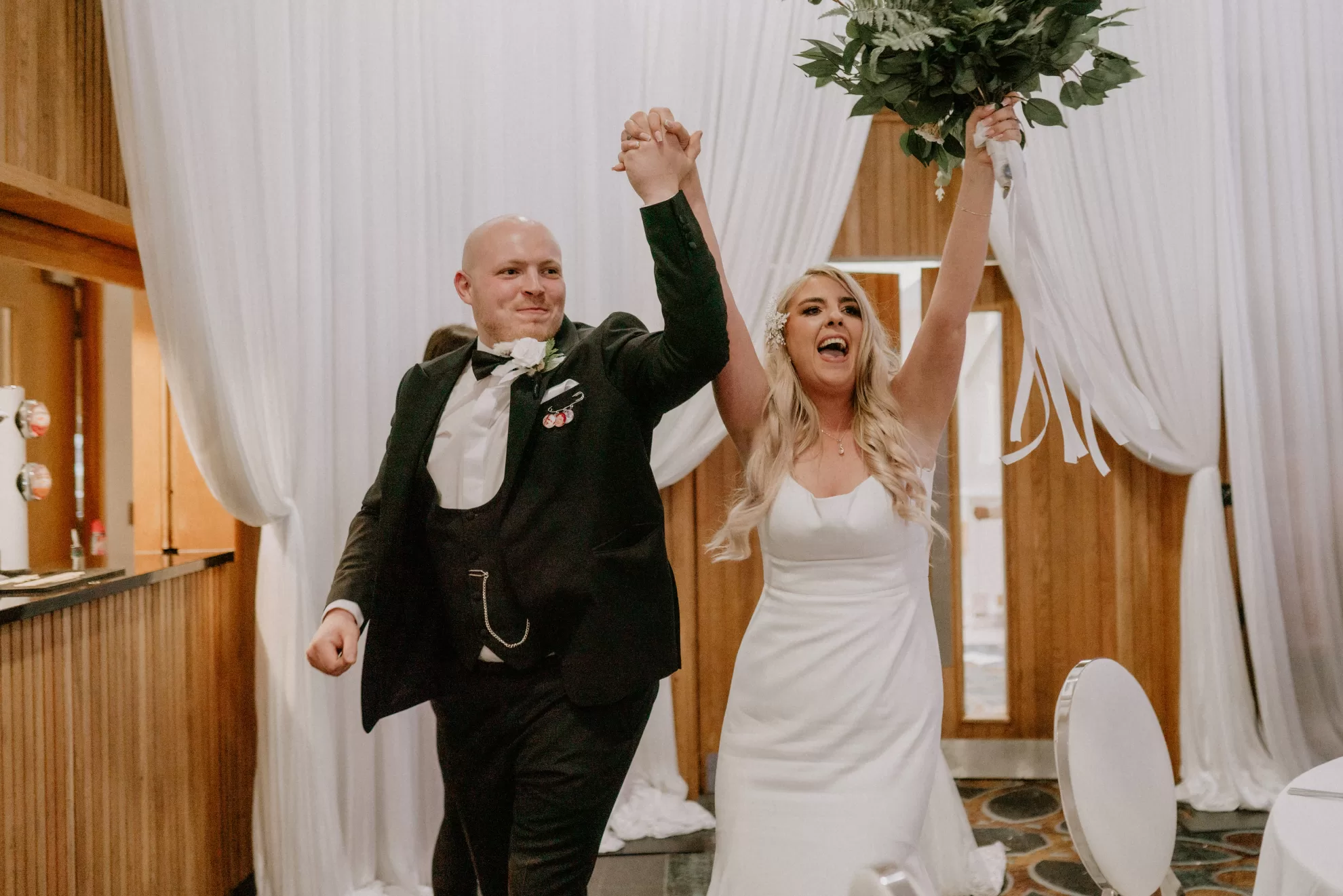 Nicola and leonard at their wedding reception