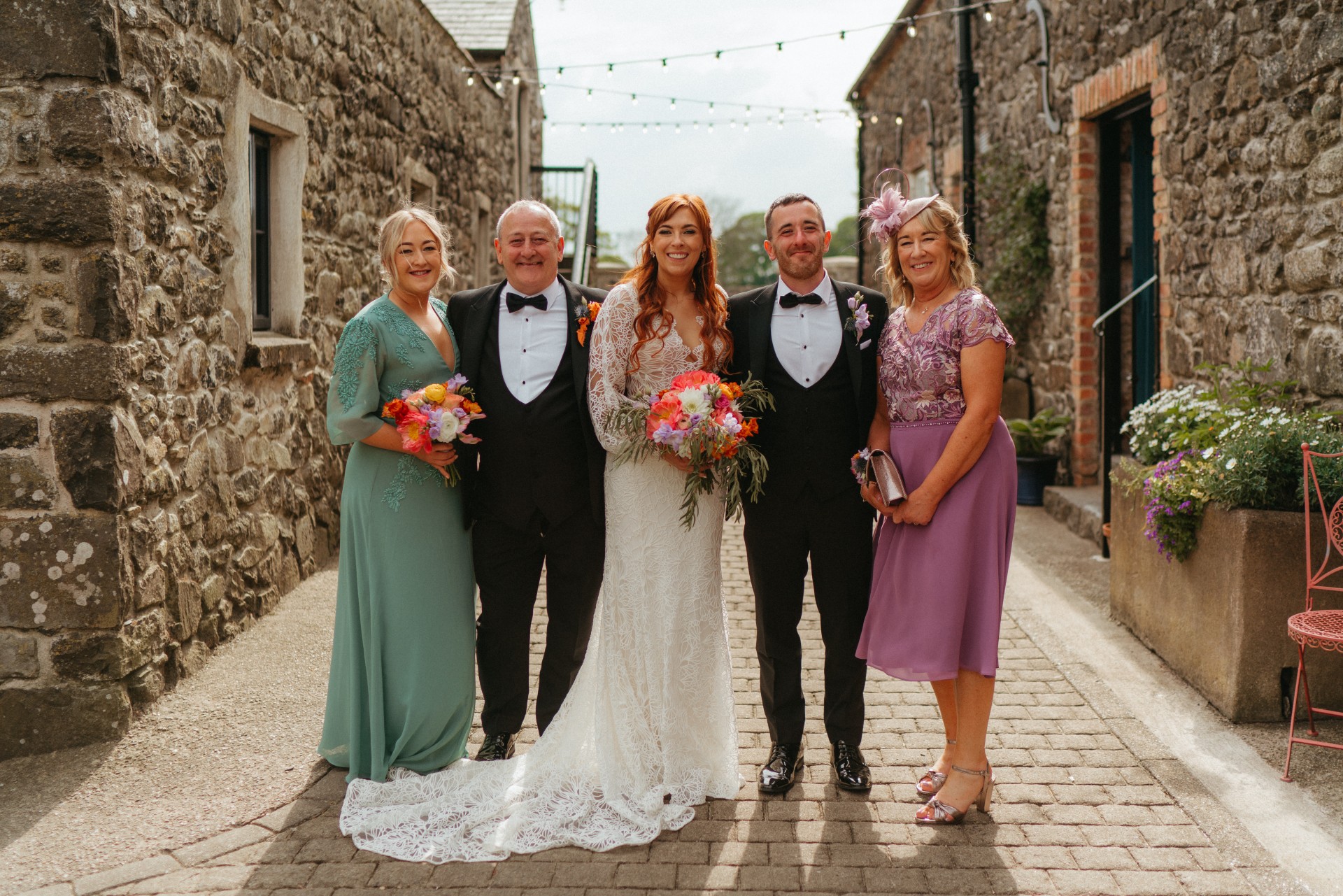 Family portrait at wedding at Limepark